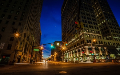 Detroit City Skyline 5k Photos Free Download