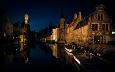 Bruges Night Buildings Most Popular Wallpaper For Mobile