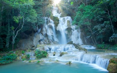 Kuang Si Waterfall Luang WhatsApp DP Background For Phones