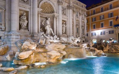 Trevi Fountain Desktop Free HD Display Pictures Backgrounds Images