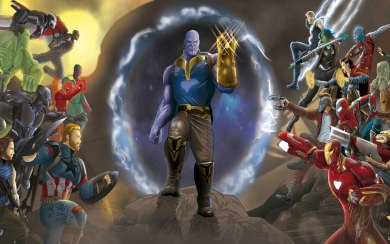 Avengers Art Thanos and Others Wallpapers