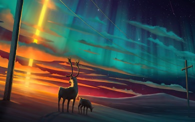 deer 3d art wallpapers in 4k for PS4, PS5