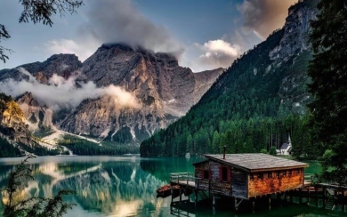 Lake City in Mountains Wallpaper for Phone