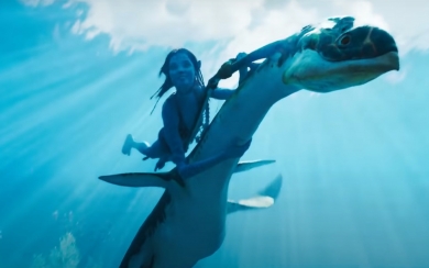 Avatar 2 Underwater Sailing Pandora Kids Wallpaper