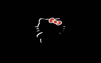 Hello Kitty in Black Background Wallpapers
