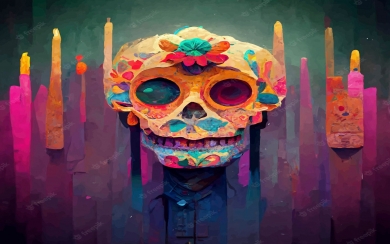 Cute Day of the dead Phone Wallpaper
