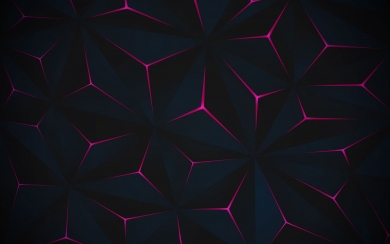 3D Black Background with Purple Neon Lines HD Wallpaper