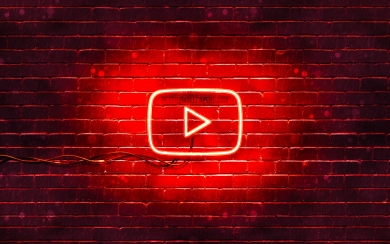 Youtube Red Logo on Brick Wall HD Wallpaper