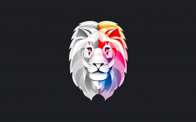Colorful Abstract Minimal Lion Wallpaper