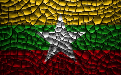 Cracked Soil with Myanmar Flag HD Wallpaper for Desktop