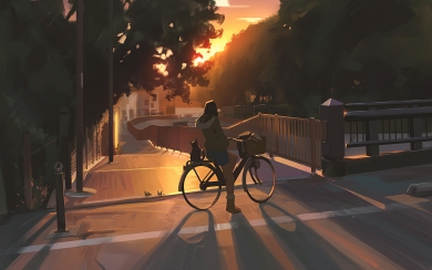Evening Cycle Ride 4k HD Wallpaper for your laptop