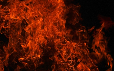 Fiery Close-Up HD Wallpaper of Orange Flames on Black Background