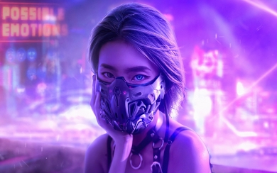 Futuristic Cyber Girl HD Sci-Fi Wallpaper