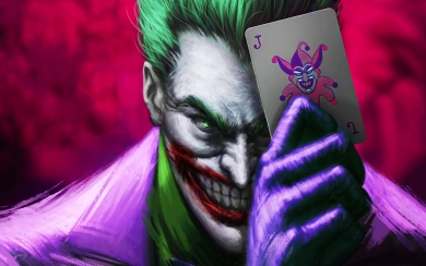 Joker with Card Fan Art HD Wallpaper