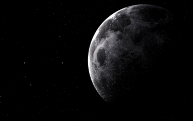Moon in Starry Sky HD Wallpaper for Macbook