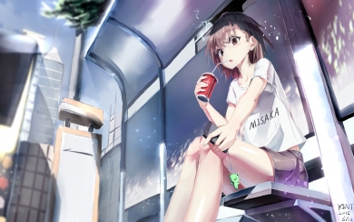 A Certain Scientific Railgun Anime Girl Digital Art HD Wallpaper