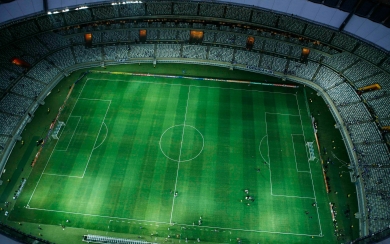 Aerial View of Mineirao Stadium Empty Soccer Stadium in Brazil