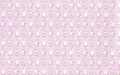 Cartoon Rabbits Pattern HD Wallpaper