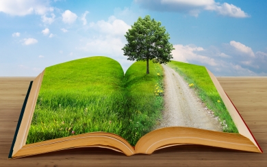 Ecology Green Book A Conceptual Artwork of Saving Earth in HD Wallpaper