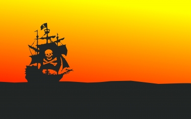 Hoist the Jolly Roger with Minimalist Pirate Ship Artwork in HD Wallpapers