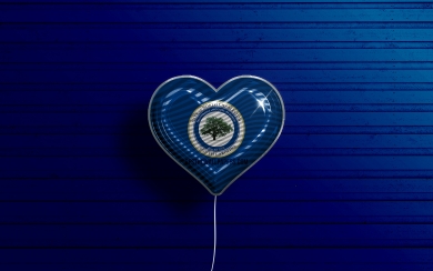 I Love North Charleston Flag Balloon on Blue Wooden Background HD Wallpaper