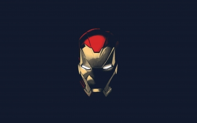 Iron Man Helmet on Blue Background HD Wallpaper