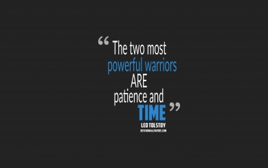 Leo Tolstoy's Patience and Time Quote HD Wallpaper on Gray Background