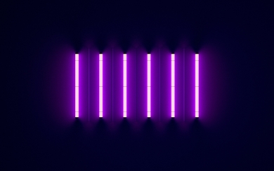 Purple Neon Light Sticks Wall Reflection HD Wallpaper