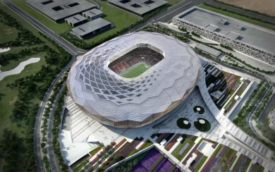 Qatar Foundation Stadium Modern Sports Arena for Qatar 2022 FIFA World Cup HD Wallpaper