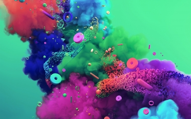 Rainbow Patterns and Green Hues Stunning Digital Art HD Wallpapers