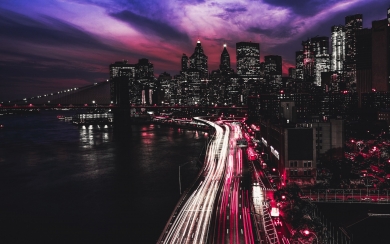 City of Lights Manhattan Nightscape HD Wallpaper
