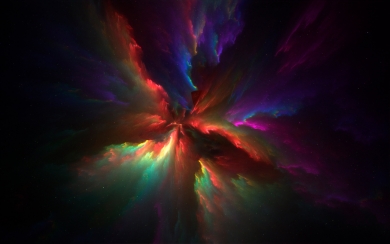 Colorful Nebula A Rainbow of Colors in the Galactic Universe HD Space Wallpaper