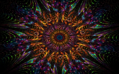 Colorful Tangled Mandala Abstract Pattern in HD Wallpaper