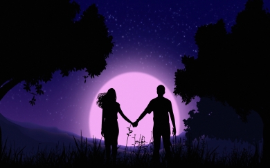 Couple Holding Hands Love Expressed in Vector Art HD Wallpaper