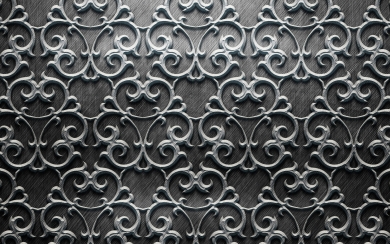 Elegant Metallic Floral Patterns Silver Metal Background HD Wallpaper