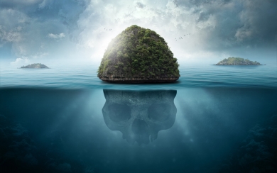 Enchanting Depths Island Underwater World HD Wallpaper