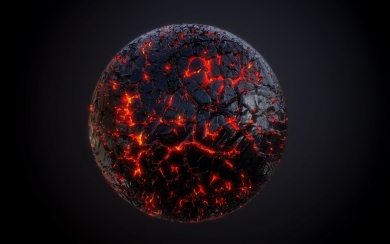 Enter the Dark and Fiery World of a 3D Lava Planet with HD Wallpaper