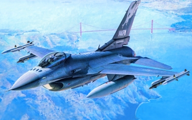 General Dynamics F-16C Fighting Falcon Majestic Jet Fighter HD Wallpaper