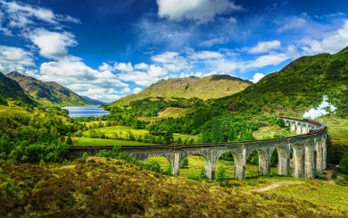 Glenfinnan Viaduct in Summer Majestic Beauty of Scotland HD Wallpaper