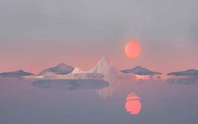 Iceberg Minimalist Low-Poly Artwork HD Wallpaper
