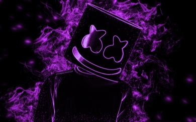 Marshmello Purple Smoke Silhouette HD Wallpaper