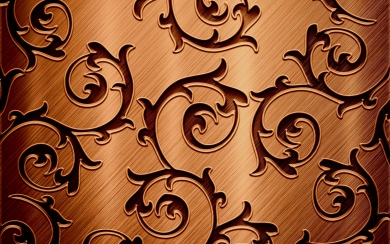 Metal Floral Patterns Bronze Textures HD Wallpaper