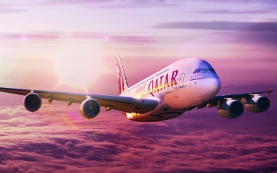 Stunning HD Wallpaper of Qatar Airways Airbus A380