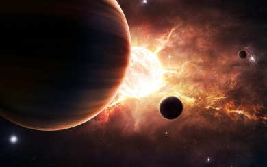 Sun and Planets Captivating Sci-Fi Digital Art HD Wallpaper