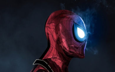 The Glowing Eyes of Spider-Man HD Wallpaper for Superhero Fans