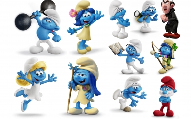 The Magical Smurfs HD Wallpaper featuring Characters from Smurfs The Lost Village