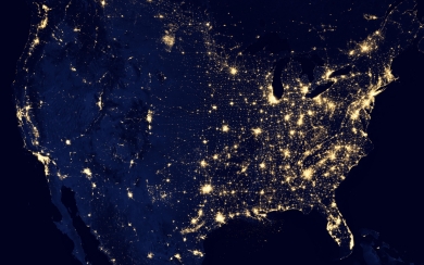 USA Night View from Space City Lights HD Wallpaper