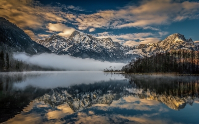 Winter Wonderl and Majestic Alps Mountain Peaks HD Wallpaper