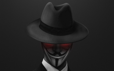 Anonymous Hat Guy Dark Black Digital Art HD Wallpaper