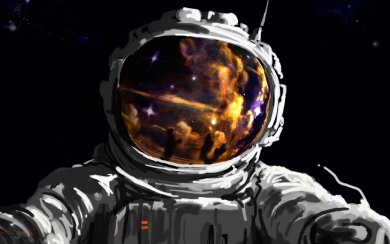 Astronaut Odyssey HD Wallpaper of a Painting Capturing the Beauty of Space